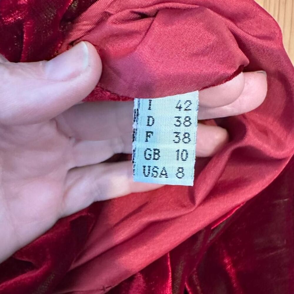 Ozbek Italy Runway Burgundy Velvet High Low Tailcoat Jacket c. 1992 - Picture 6 of 8